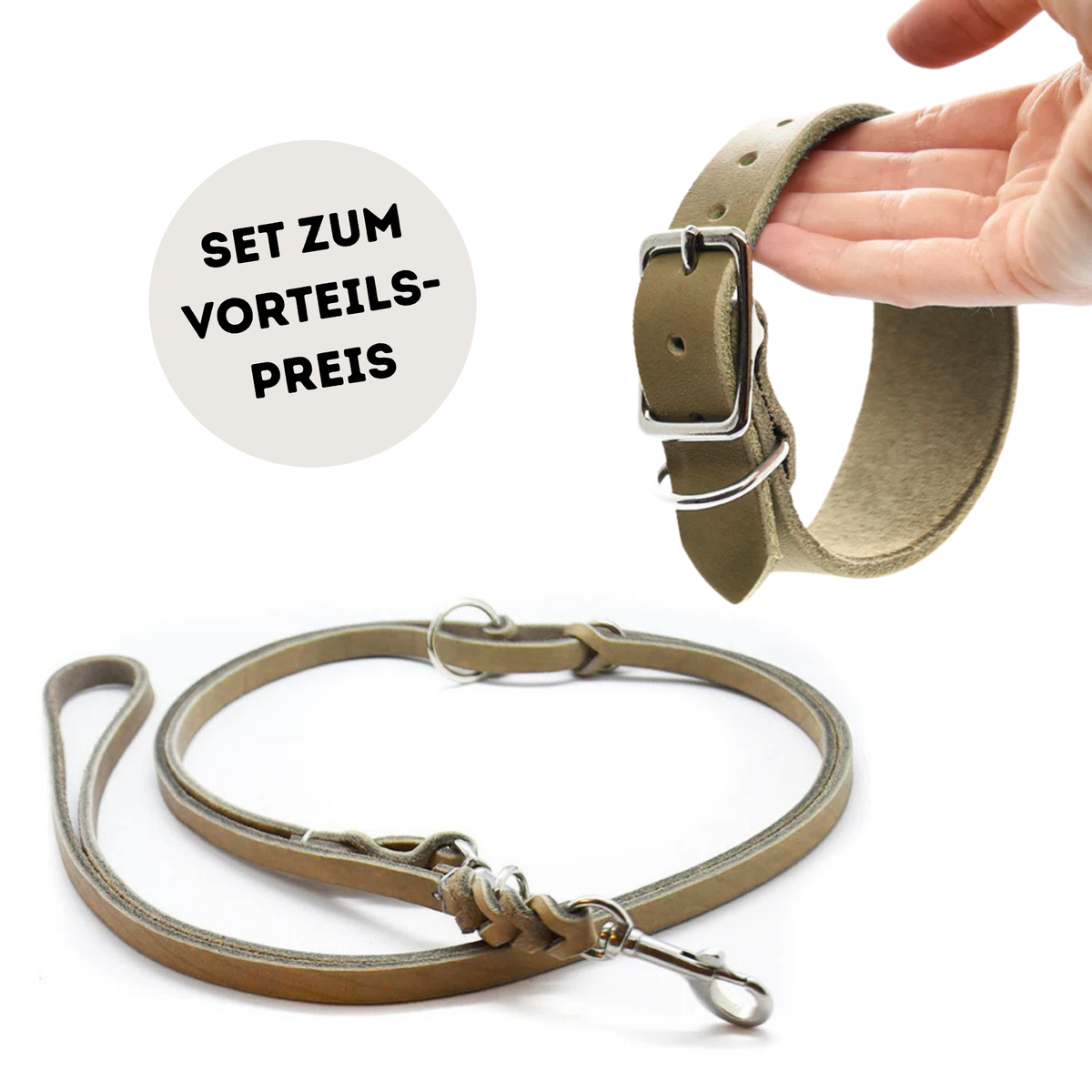 Set für Windhunde aus Fettleder zum Vorteilspreis