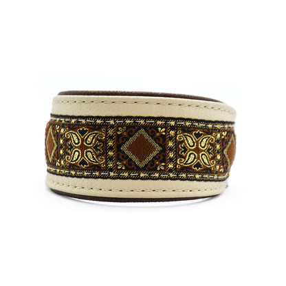 Halsband HAZEL mit Borte | Windhund | gepolstertes Lederhalsband