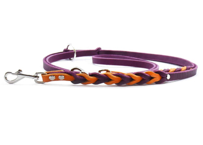 TWIN BRAID Fettlederleine | zweifarbige Hundeleine aus Fettleder