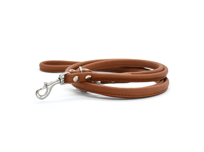 Set Windhund | Breites Lederhalsband und Rundlederleine
