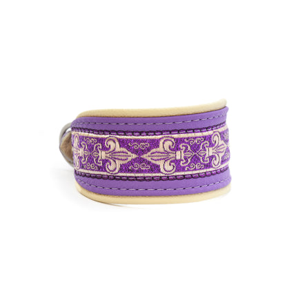 Leder Windhundhalsband Amethyst aus lila Leder