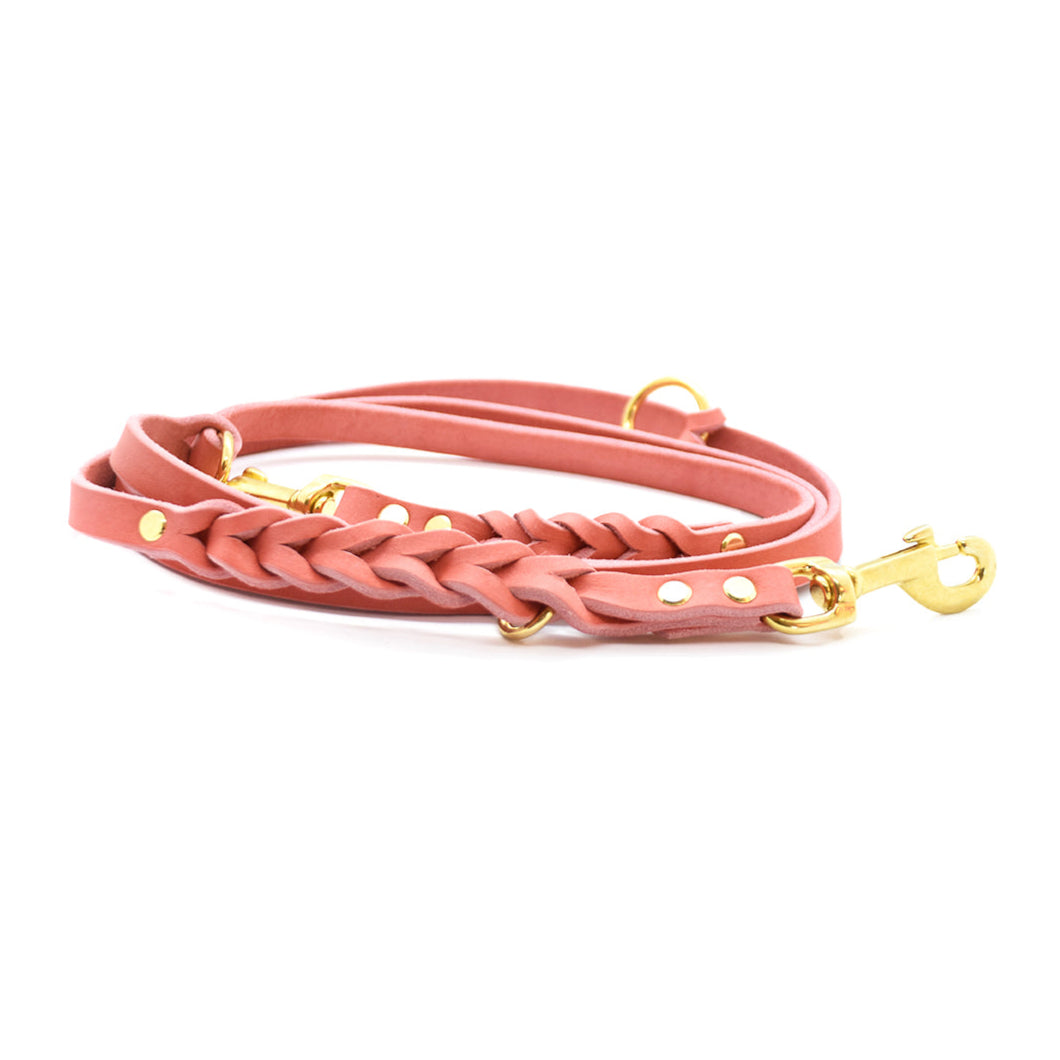 TWIN BRAID Fettlederleine | zweifarbige Hundeleine aus Fettleder