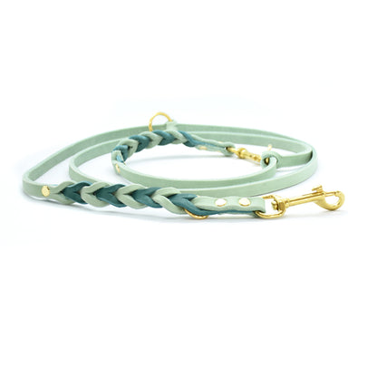 TWIN BRAID Fettlederleine | zweifarbige Hundeleine aus Fettleder
