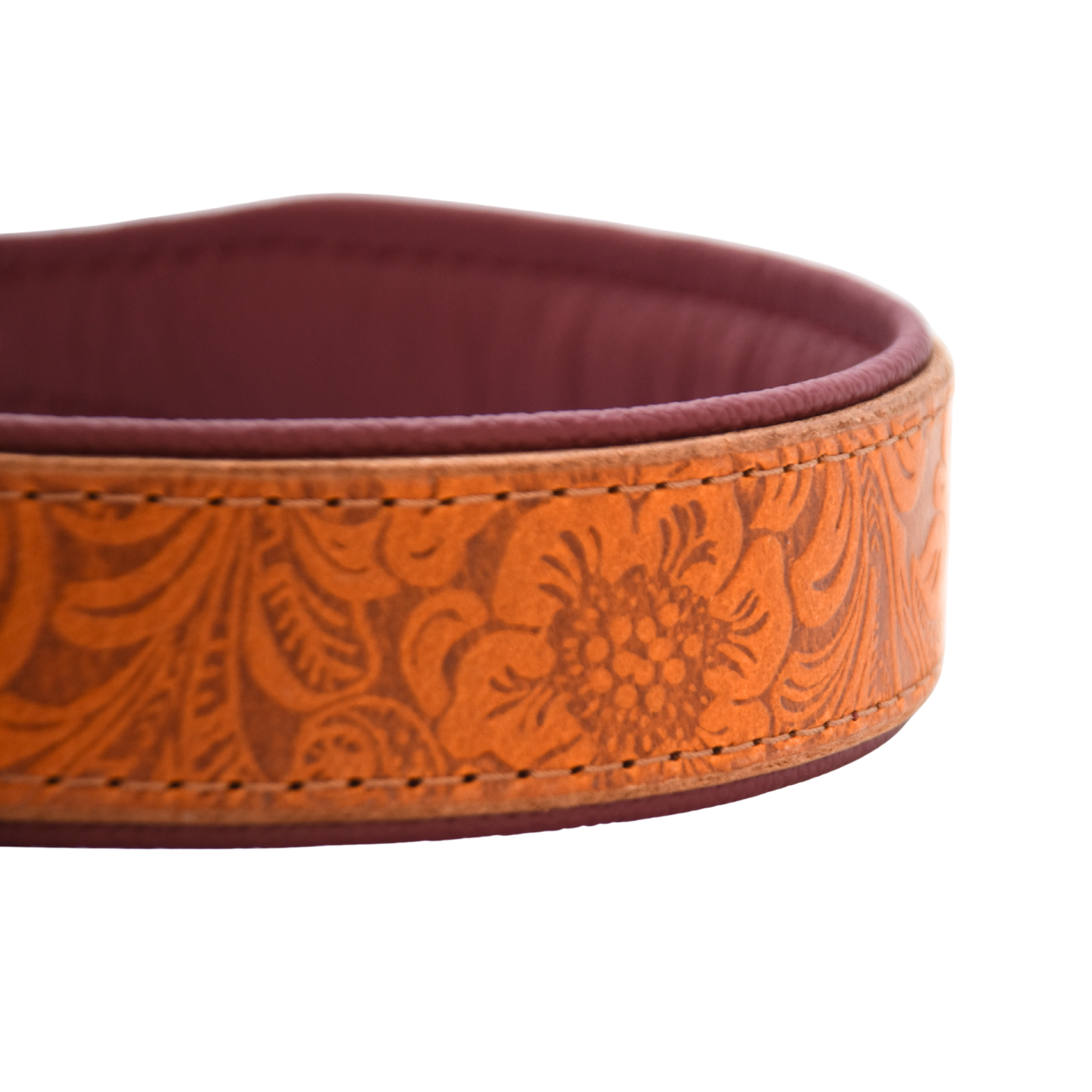 gepolstertes Blankleder Halsband für Whippet und Greyhound