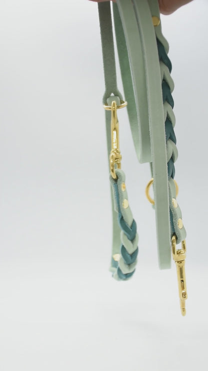 TWIN BRAID Fettlederleine | zweifarbige Hundeleine aus Fettleder