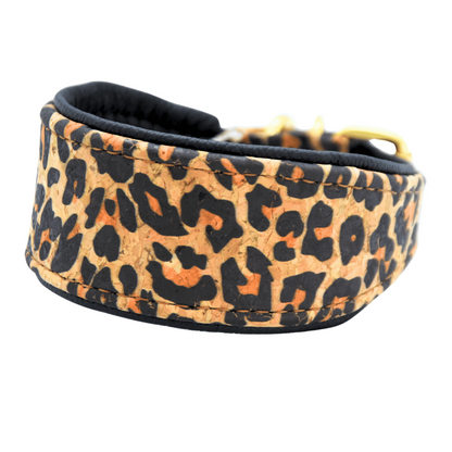 breites Halsband aus Korkleder für Whippet und Greyhound