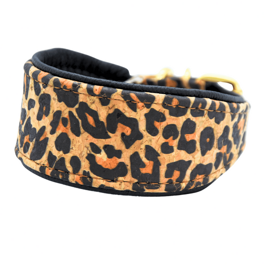 breites Halsband aus Korkleder für Whippet und Greyhound